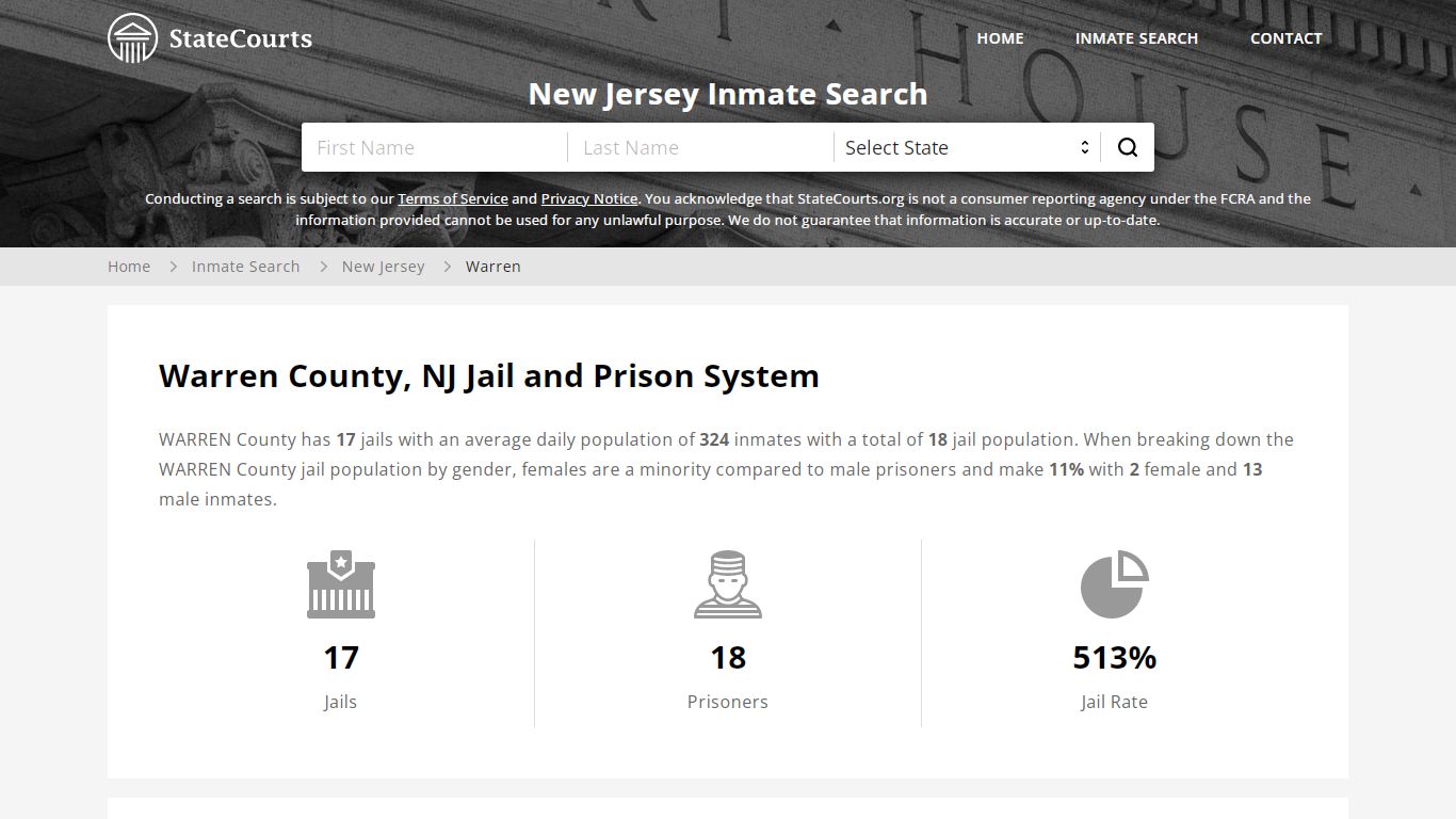 Warren County, NJ Inmate Search - StateCourts